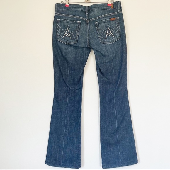 7 For All Mankind "A" Pocket Boot Cut Denim Mid Rise Jeans Size 29 - Picture 5 of 13